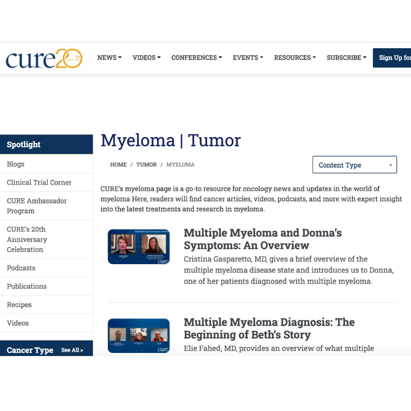 Get the latest updates on treatments and research in myeloma