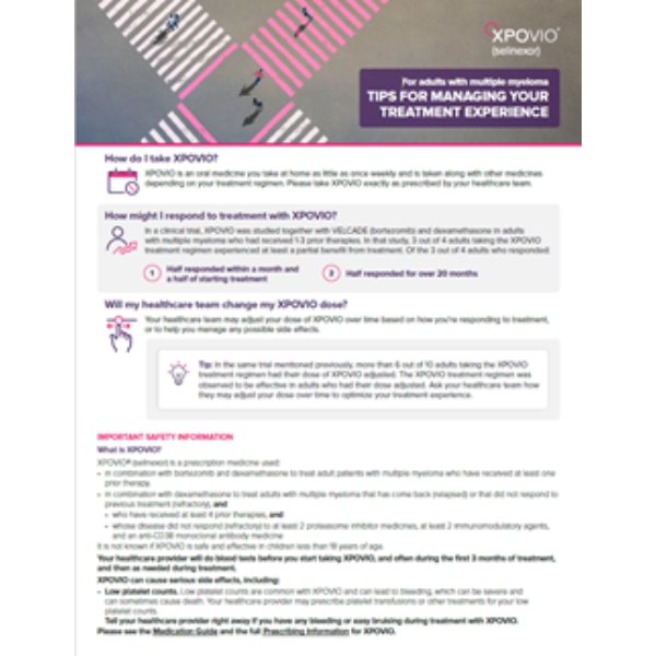 XPOVIO<sup>®</sup> Treatment Experience Guide