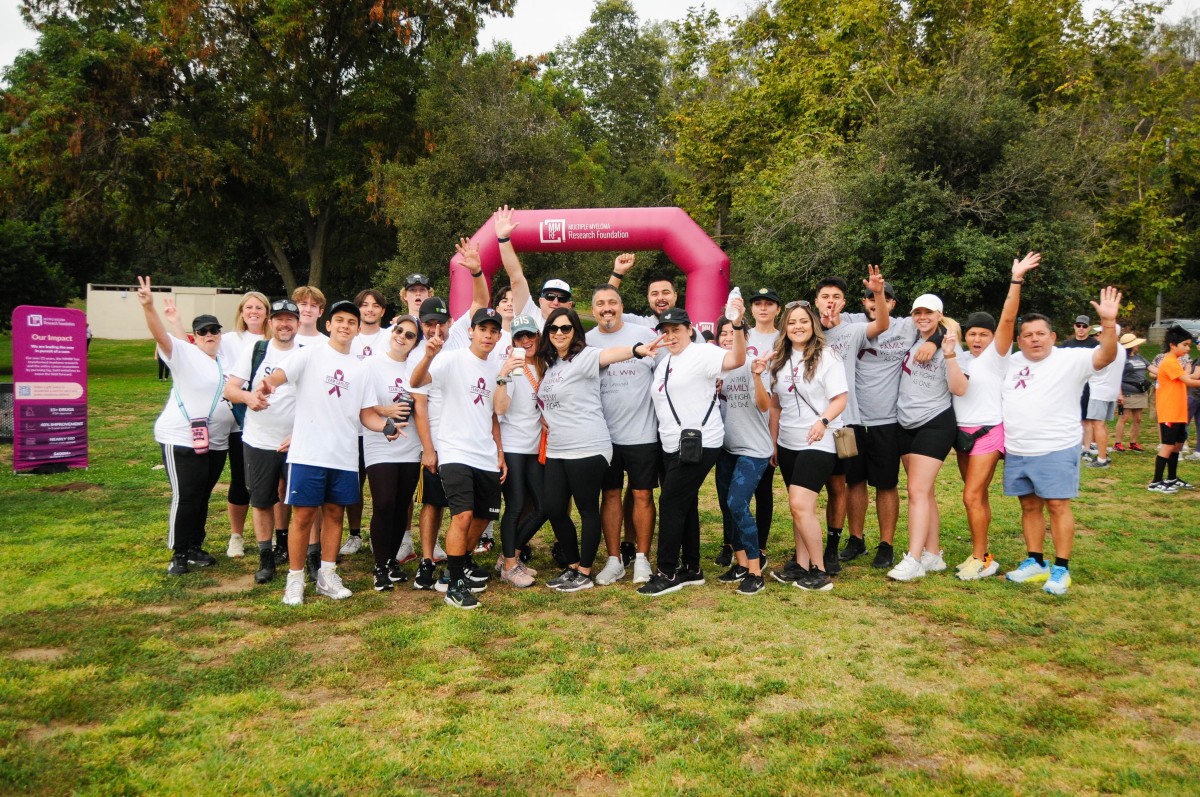 Carlos and a group at the starting line for a walk.