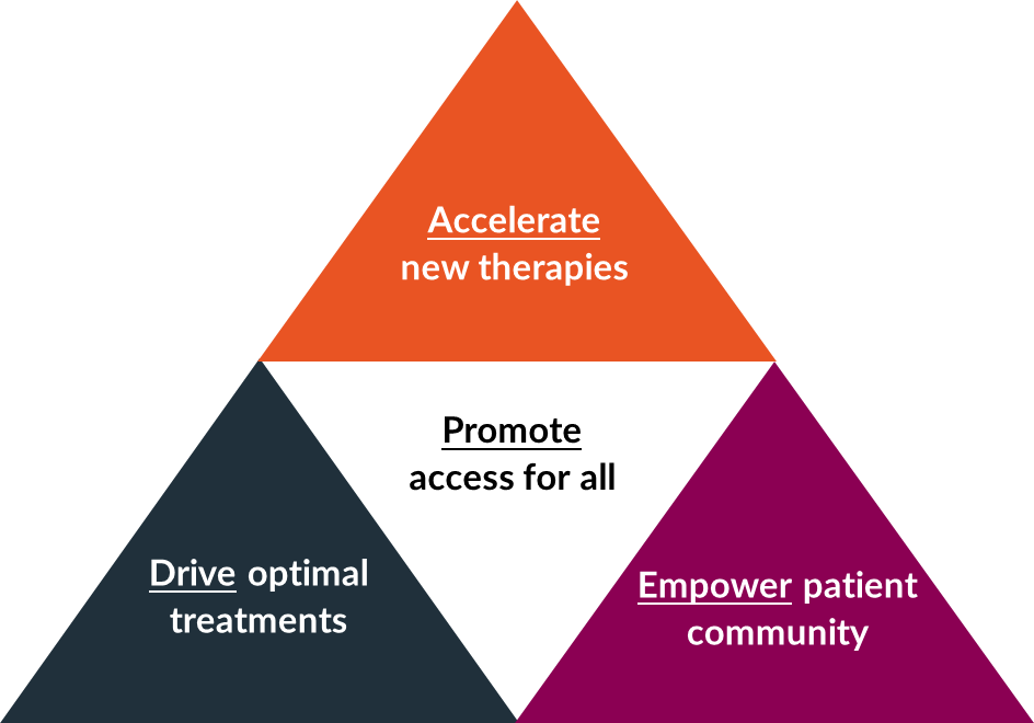 Pyramid graphic outlining strategic objectives