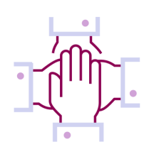 Icon of stacked hands