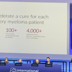 MMRF Chief Medical Officer Hearn Jay Cho, MD, PhD, presents at the International Myeloma Society Annual Meeting