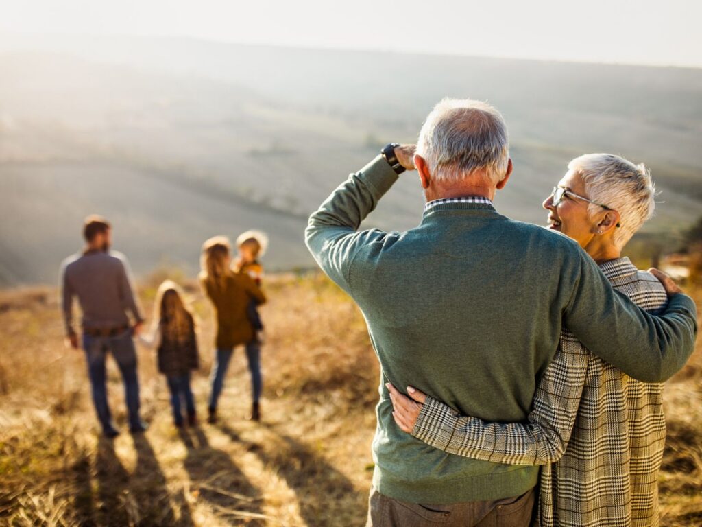 an image showing a family on a hike
